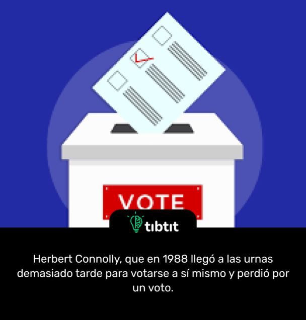Herbert Connolly, que en 1988 llegó a las urnas demasiado tarde para votarse a sí mismo y perdió por un voto.