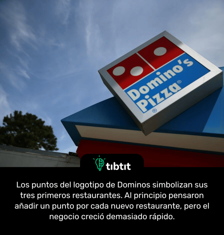 Los puntos del logotipo de Dominos simbolizan sus tres primeros restaurantes. Al principio pensaron añadir un punto por cada nuevo restaurante, pero el negocio creció demasiado rápido.