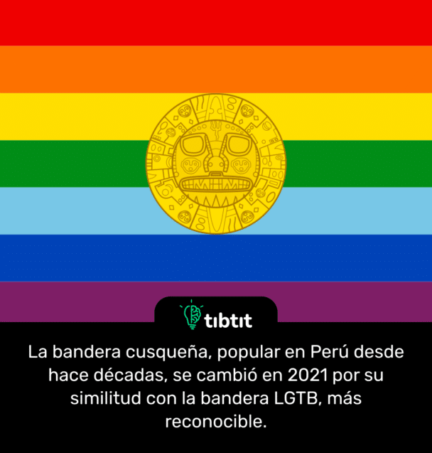 La bandera cusqueña, popular en Perú desde hace décadas, se cambió en 2021 por su similitud con la bandera LGTB, más reconocible.