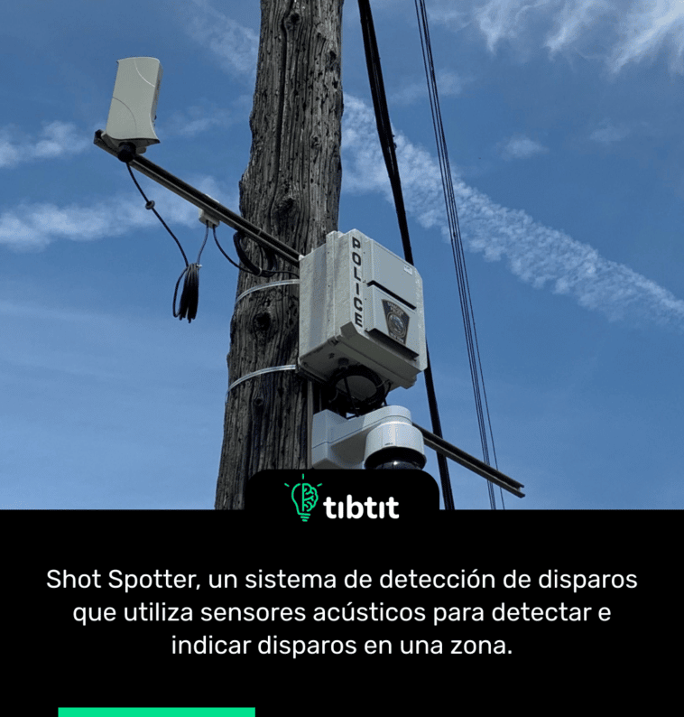 Shot Spotter, un sistema de detección de disparos que utiliza sensores acústicos para detectar e indicar disparos en una zona.