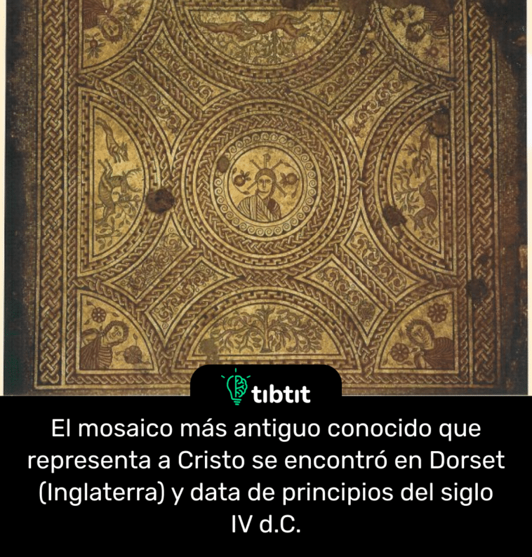 El mosaico más antiguo conocido que representa a Cristo se encontró en Dorset (Inglaterra) y data de principios del siglo IV d.C.