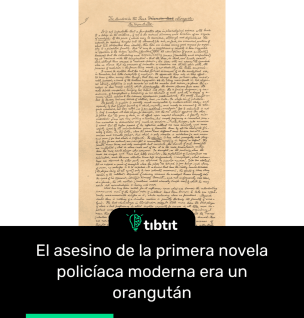 El asesino de la primera novela policíaca moderna era un orangután