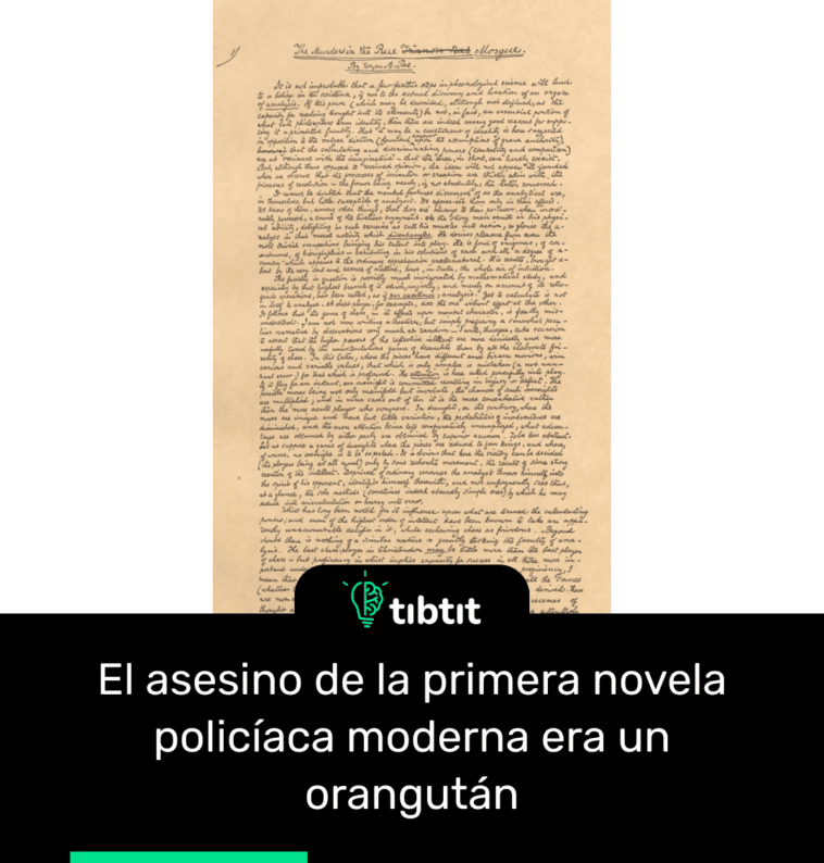 El asesino de la primera novela policíaca moderna era un orangután