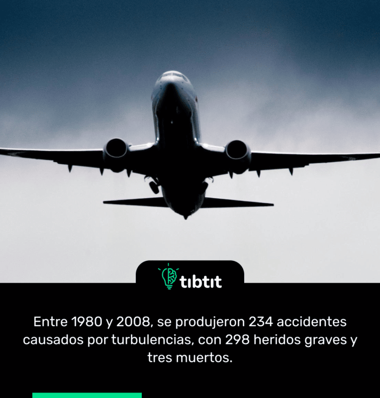 Entre 1980 y 2008, se produjeron 234 accidentes causados por turbulencias, con 298 heridos graves y tres muertos.