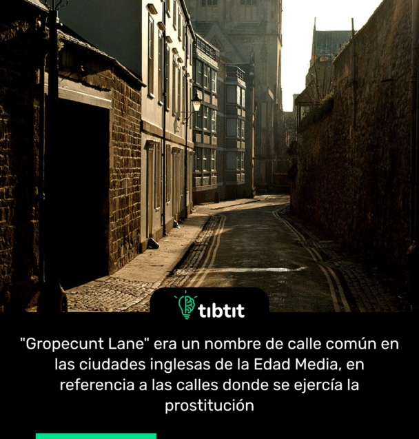 "Gropecunt Lane" era un nombre de calle común en las ciudades inglesas de la Edad Media, en referencia a las calles donde se ejercía la prostitución