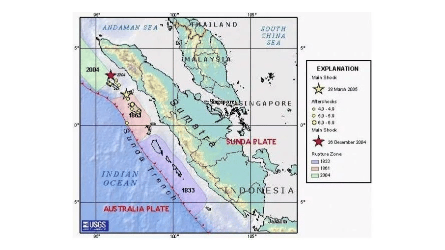 La fosa de Sunda desató un terremoto masivo cerca de Indonesia. (Crédito de la imagen: USGS)