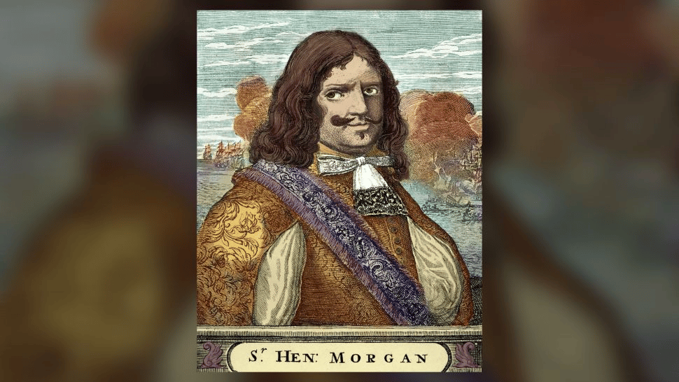 Un grabado coloreado de Sir Henry Morgan en el Caribe. (Crédito de la imagen: Culture Club / Colaborador a través de Getty Images)