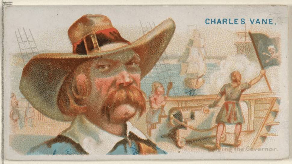 Una ilustración de Charles Vane de la serie Pirates of the Spanish Main para Cigarrillos Allen & Ginter, fechada alrededor de 1888. (Crédito de la imagen: Sepia Times/Colaborador a través de Getty Images)