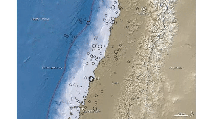 El terremoto de 2012 que azotó el centro de Chile tuvo una magnitud masiva de 8,8. (Crédito de la imagen: USGS)