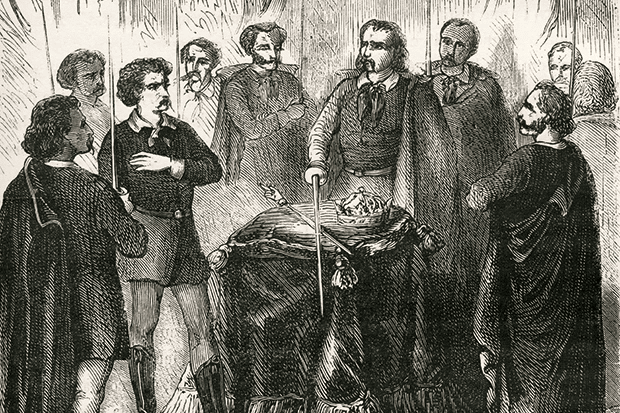 Una representación del siglo XIX de un ritual de iniciación Illuminati. En realidad, quedan pocos detalles sobre la verdadera naturaleza de la ceremonia (Foto de: Universal History Archive/Universal Images Group a través de Getty Images)