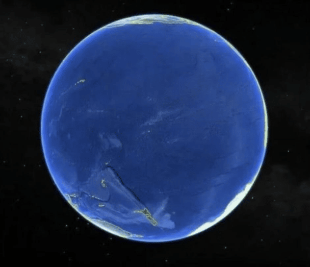 Vista de la Tierra con el Océano Pacífico como punto focal.