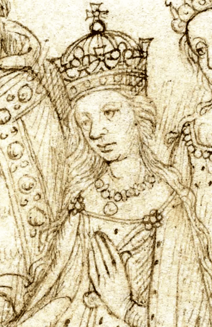 Catalina representada en los desfiles de Beauchamp del siglo XV.Dominio público de Wikipedia