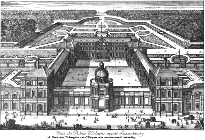 El Palacio de Luxemburgo en París, Francia, pasó a llamarse Palais d'Orleans cuando Gaston y su familia residían allí.Dominio público de Wikipedia
