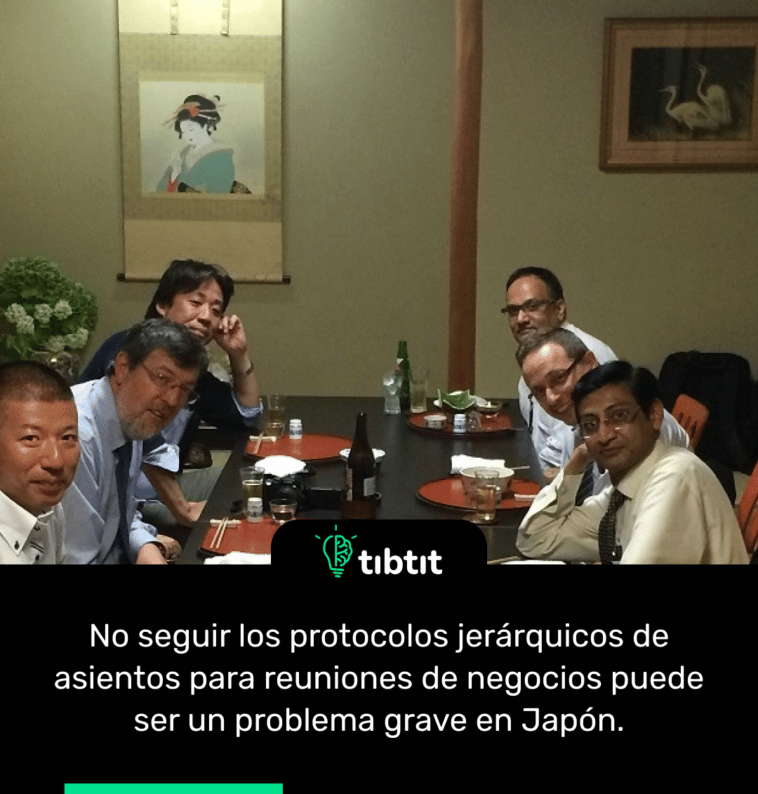 No seguir los protocolos jerárquicos de asientos para reuniones de negocios puede ser un problema grave en Japón.