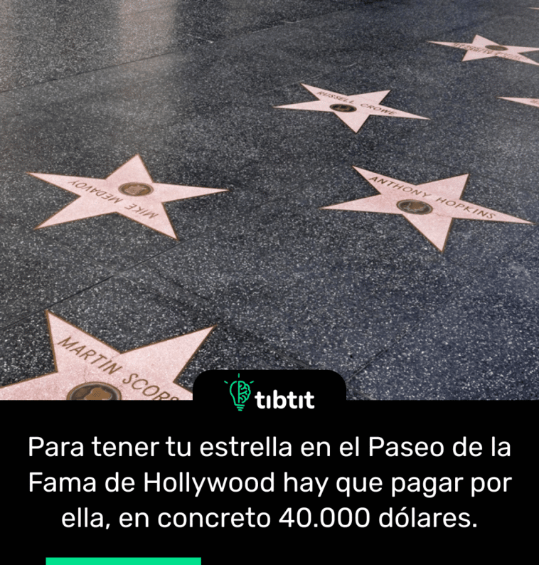 Para tener tu estrella en el Paseo de la Fama de Hollywood hay que pagar por ella, en concreto 40.000 dólares.