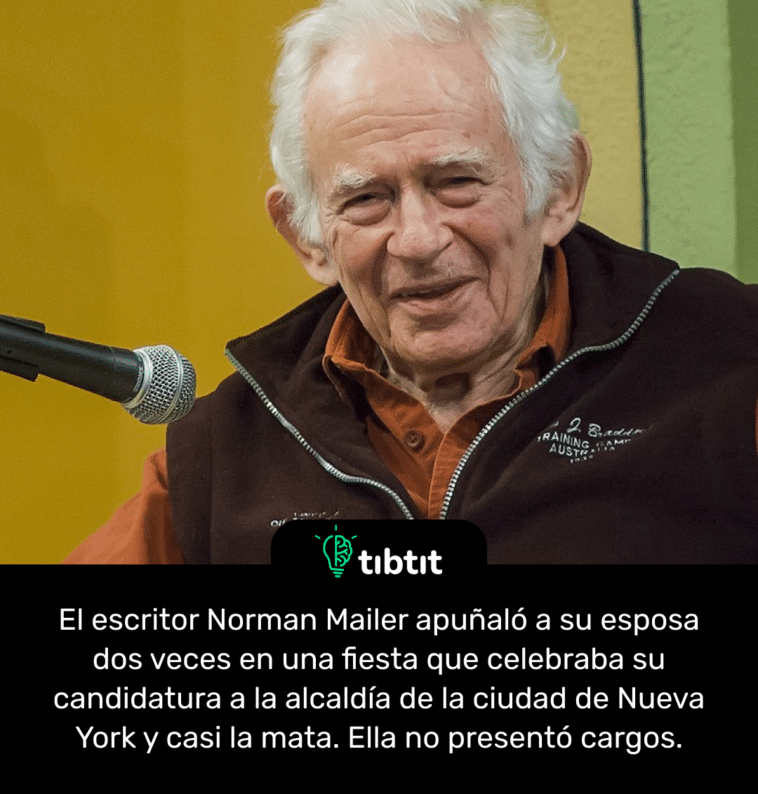 El escritor Norman Mailer apuñaló a su esposa dos veces en una fiesta que celebraba su candidatura a la alcaldía de la ciudad de Nueva York y casi la mata. Ella no presentó cargos.