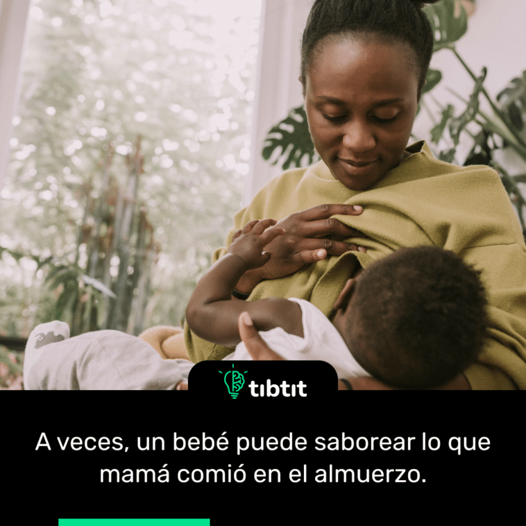 A veces, un bebé puede saborear lo que mamá comió en el almuerzo.