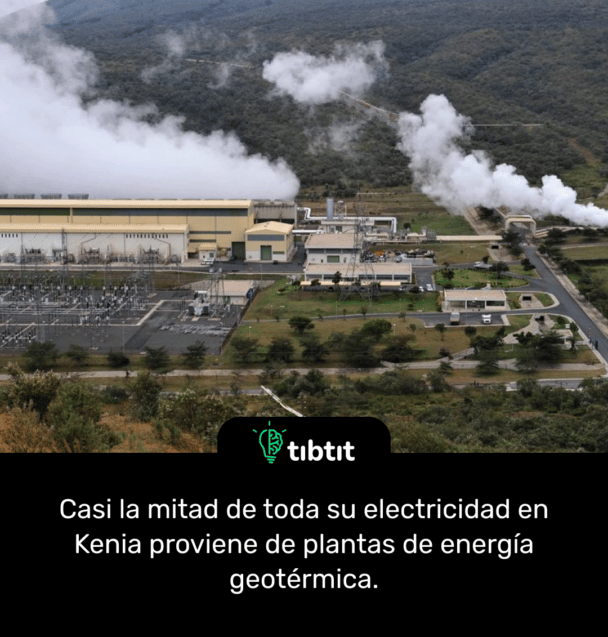 Casi la mitad de toda su electricidad en Kenia proviene de plantas de energía geotérmica.