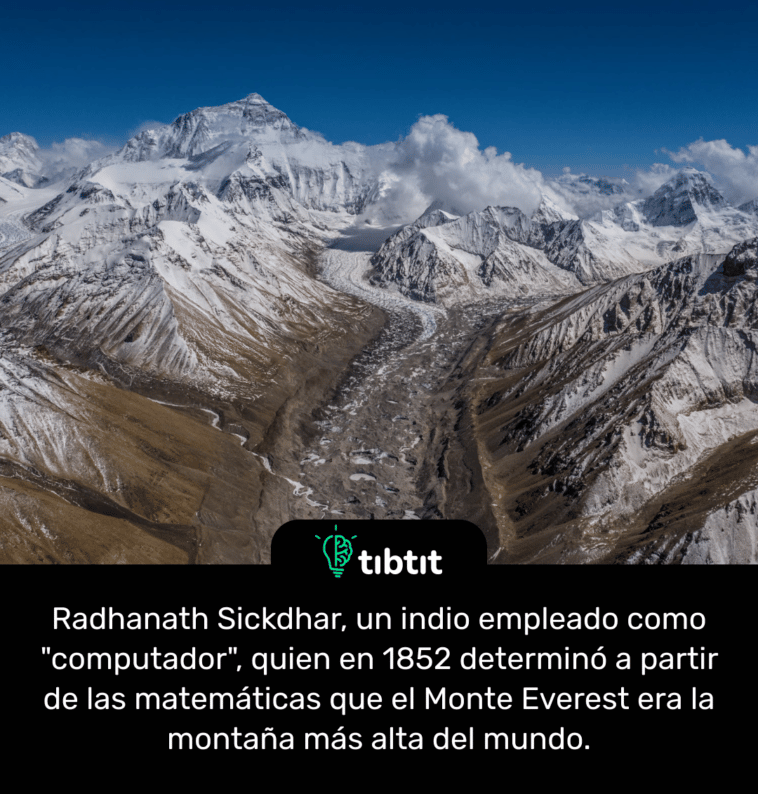 Radhanath Sickdhar, un indio empleado como "computador", quien en 1852 determinó a partir de las matemáticas que el Monte Everest era la montaña más alta del mundo.