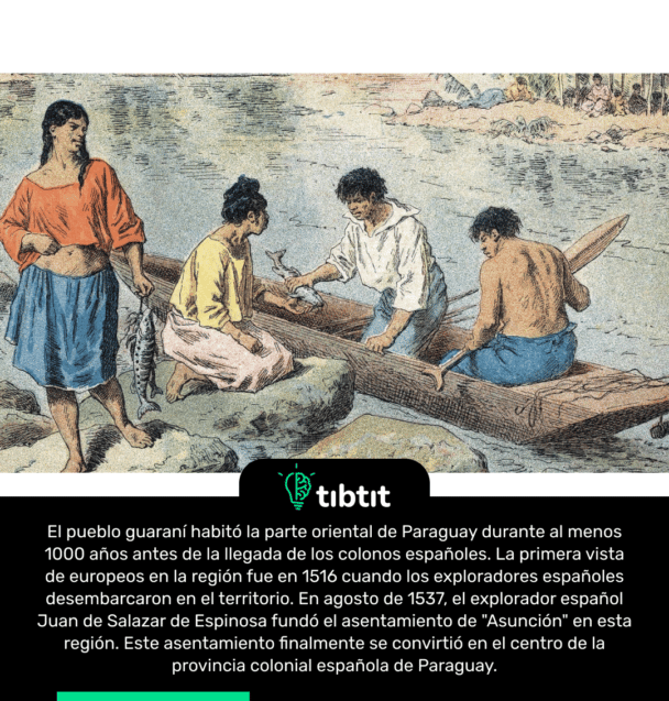 El pueblo guaraní habitó la parte oriental de Paraguay durante al menos 1000 años antes de la llegada de los colonos españoles. La primera vista de europeos en la región fue en 1516 cuando los exploradores españoles desembarcaron en el territorio. En agosto de 1537, el explorador español Juan de Salazar de Espinosa fundó el asentamiento de "Asunción" en esta región. Este asentamiento finalmente se convirtió en el centro de la provincia colonial española de Paraguay.