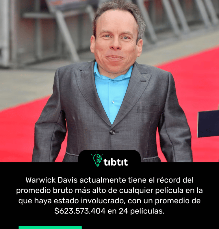 Warwick Davis actualmente tiene el récord del promedio bruto más alto de cualquier película en la que haya estado involucrado, con un promedio de $623,573,404 en 24 películas.