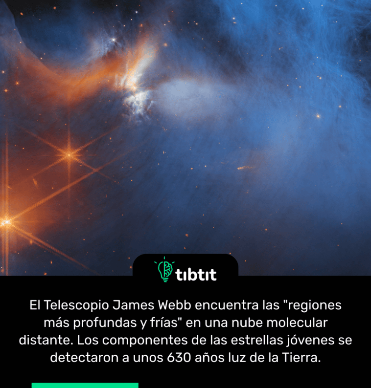 El Telescopio James Webb encuentra las "regiones más profundas y frías" en una nube molecular distante. Los componentes de las estrellas jóvenes se detectaron a unos 630 años luz de la Tierra.