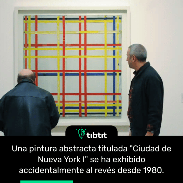 Una pintura abstracta titulada "Ciudad de Nueva York I" se ha exhibido accidentalmente al revés desde 1980.