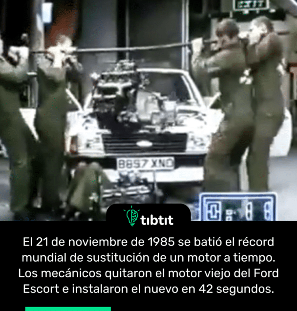 El 21 de noviembre de 1985 se batió el récord mundial de sustitución de un motor a tiempo. Los mecánicos quitaron el motor viejo del Ford Escort e instalaron el nuevo en 42 segundos.