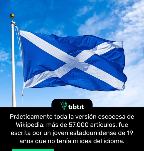 Prácticamente toda la versión escocesa de Wikipedia, más de 57.000 artículos, fue escrita por un joven estadounidense de 19 años que no tenía ni idea del idioma.