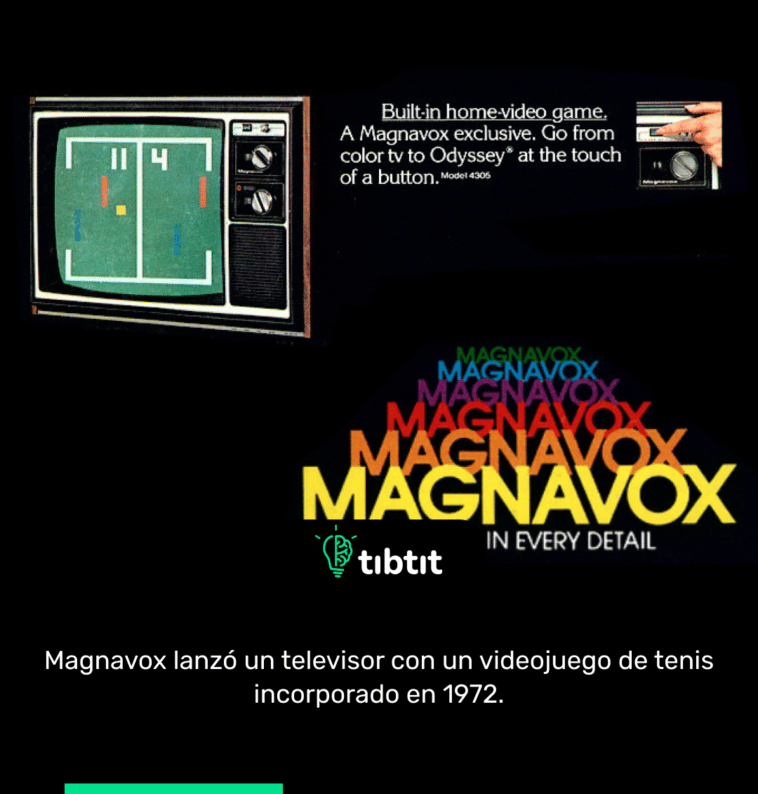 Magnavox lanzó un televisor con un videojuego de tenis incorporado en 1972.