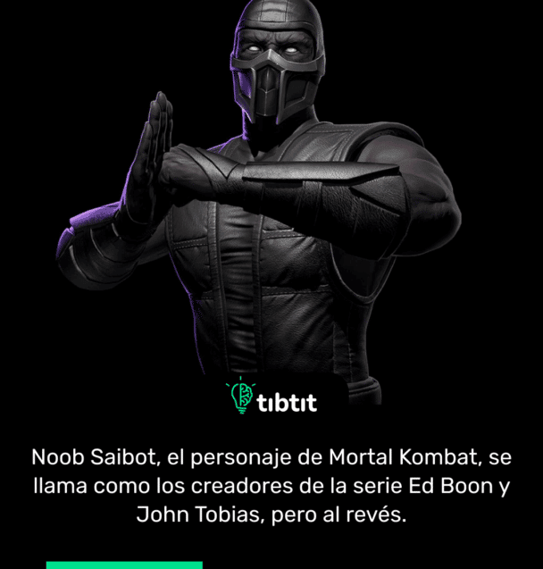 Noob Saibot, el personaje de Mortal Kombat, se llama como los creadores de la serie Ed Boon y John Tobias, pero al revés.