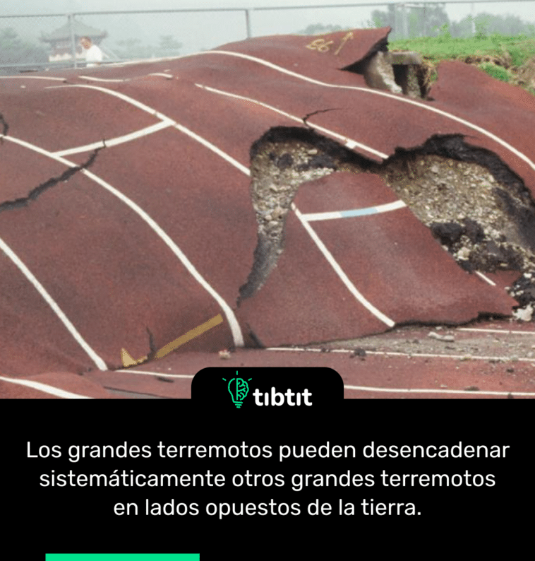 Los grandes terremotos pueden desencadenar sistemáticamente otros grandes terremotos en lados opuestos de la tierra.