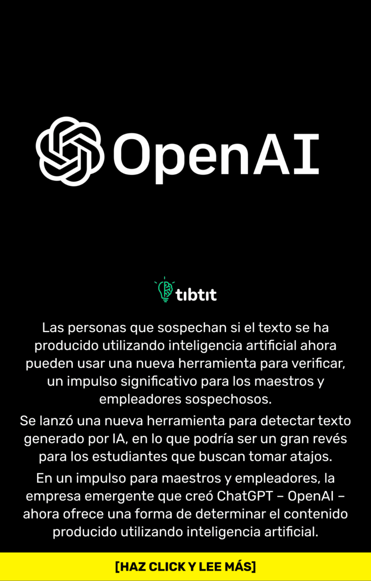Las personas que sospechan si el texto se ha producido utilizando inteligencia artificial ahora pueden usar una nueva herramienta para verificar, un impulso significativo para los maestros y empleadores sospechosos. Se lanzó una nueva herramienta para detectar texto generado por IA, en lo que podría ser un gran revés para los estudiantes que buscan tomar atajos. En un impulso para maestros y empleadores, la empresa emergente que creó ChatGPT - OpenAI - ahora ofrece una forma de determinar el contenido producido utilizando inteligencia artificial.