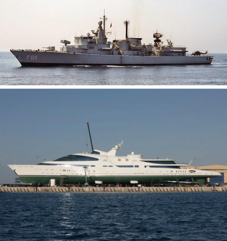 Construido originalmente como HNLMS Piet Hein, el buque de guerra se convirtió más tarde en un superyate.