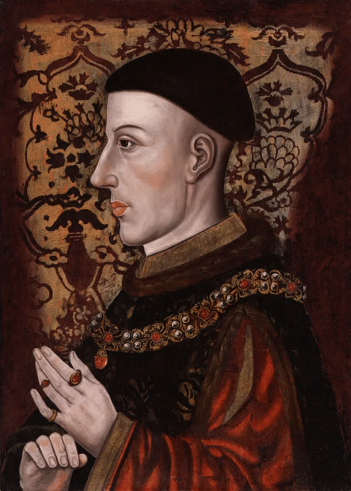Un retrato del siglo XVII de Enrique V. Generalmente retratado como una figura heroica, el rey ordenó la matanza masiva de civiles después de tomar la ciudad de Caen.Dominio publico