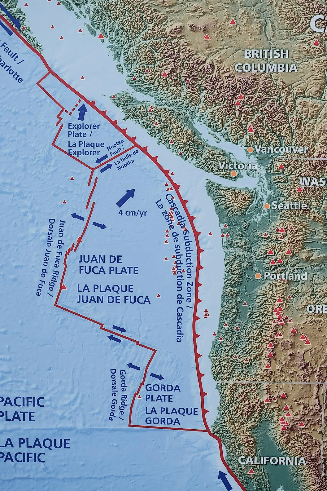Ubicación de la Zona de Subducción de Cascadia. Crédito de la imagen: Provincia de Columbia Británica/Flickr.