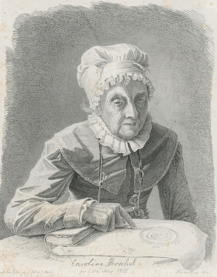 Caroline Herschel alrededor de los 97 años.