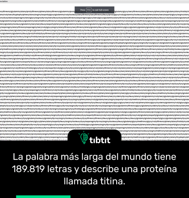 La palabra más larga del mundo tiene 189.819 letras y describe una proteína llamada titina.