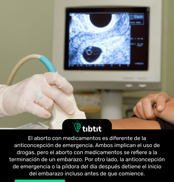 El aborto con medicamentos es diferente de la anticoncepción de emergencia. Ambos implican el uso de drogas, pero el aborto con medicamentos se refiere a la terminación de un embarazo. Por otro lado, la anticoncepción de emergencia o la píldora del día después detiene el inicio del embarazo incluso antes de que comience.