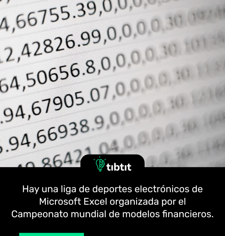 Hay una liga de deportes electrónicos de Microsoft Excel organizada por el Campeonato mundial de modelos financieros.