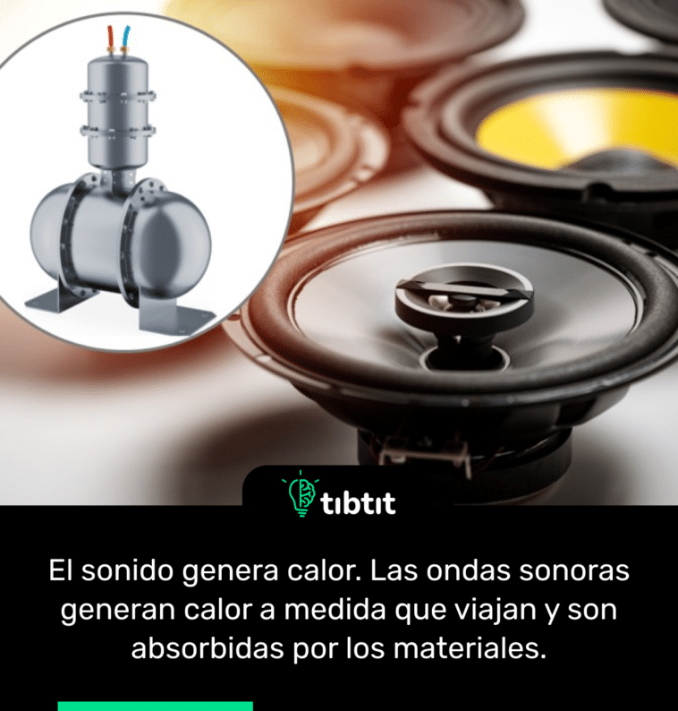 El sonido genera calor. Las ondas sonoras generan calor a medida que viajan y son absorbidas por los materiales.