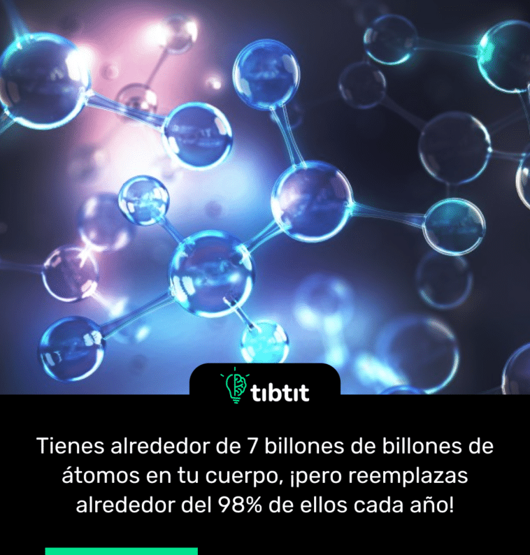 Tienes alrededor de 7 billones de billones de átomos en tu cuerpo, ¡pero reemplazas alrededor del 98% de ellos cada año!