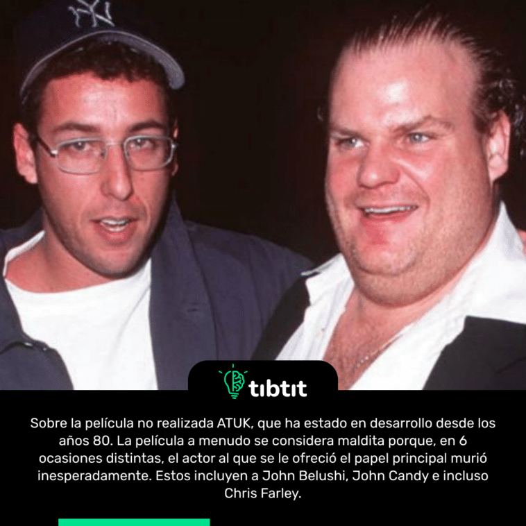 Sobre la película no realizada ATUK, que ha estado en desarrollo desde los años 80. La película a menudo se considera maldita porque, en 6 ocasiones distintas, el actor al que se le ofreció el papel principal murió inesperadamente. Estos incluyen a John Belushi, John Candy e incluso Chris Farley.