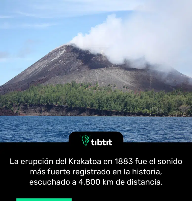 La erupción del Krakatoa en 1883 fue el sonido más fuerte registrado en la historia, escuchado a 4.800 km de distancia.