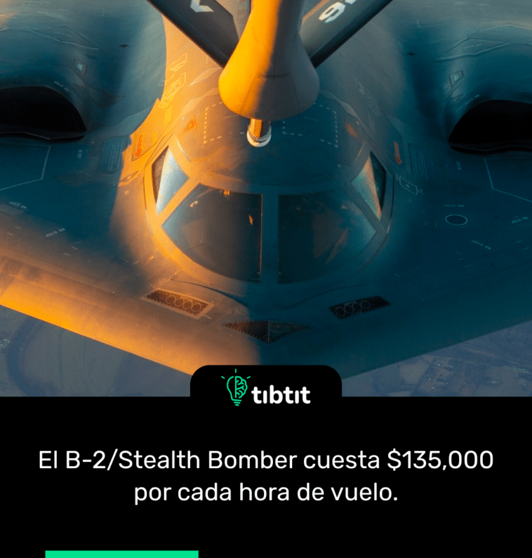 El B-2/Stealth Bomber cuesta $135,000 por cada hora de vuelo.