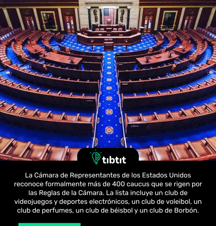 La Cámara de Representantes de los Estados Unidos reconoce formalmente más de 400 caucus que se rigen por las Reglas de la Cámara. La lista incluye un club de videojuegos y deportes electrónicos, un club de voleibol, un club de perfumes, un club de béisbol y un club de Borbón.