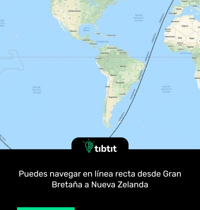 Puedes navegar en línea recta desde Gran Bretaña a Nueva Zelanda