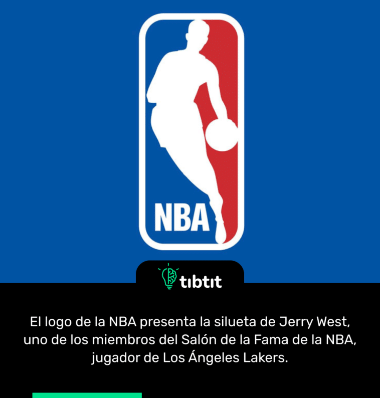 El logo de la NBA presenta la silueta de Jerry West, uno de los miembros del Salón de la Fama de la NBA, jugador de Los Ángeles Lakers.