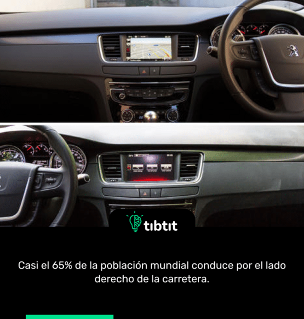 Casi el 65% de la población mundial conduce por el lado derecho de la carretera.