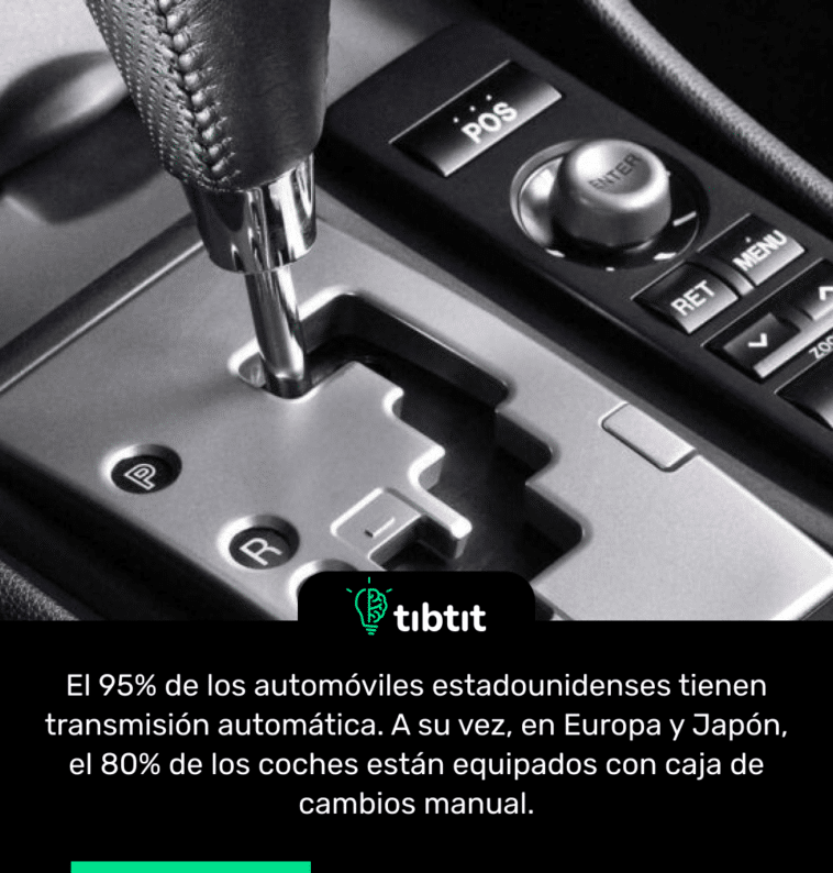 El 95% de los automóviles estadounidenses tienen transmisión automática. A su vez, en Europa y Japón, el 80% de los coches están equipados con caja de cambios manual.